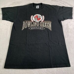 Vintage Corvette Museum Shirt Mens Large Black Bowling Green KY Made USA 90s